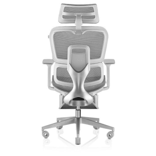 Silla ergonómica VALK Myla malla blanca/gris respaldo ajustable reposabrazos 4D