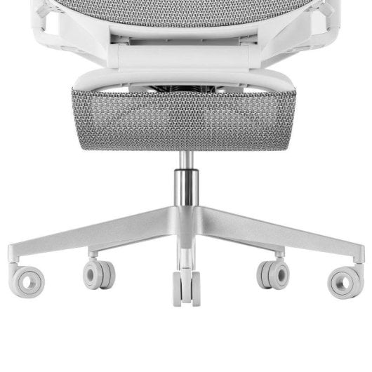 Silla ergonómica Valk Myla malla blanca/gris respaldo ajustable reposapiés 4D