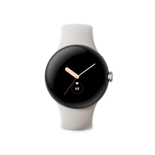 Google Pixel Watch Bluetooth GPS NFC 41mm AMOLED Argent/Crème S/L Etanche 5ATM SpO2 Pulsomètre Suivi Sommeil SOS