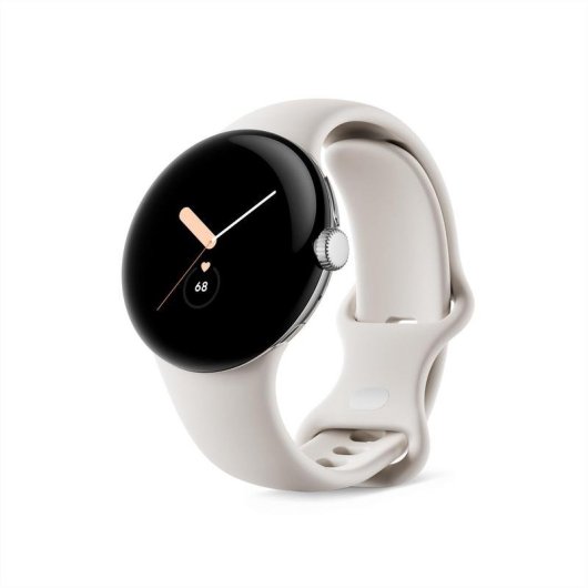 Google Pixel Watch Bluetooth GPS NFC 41mm AMOLED Argent/Crème S/L Etanche 5ATM SpO2 Pulsomètre Suivi Sommeil SOS