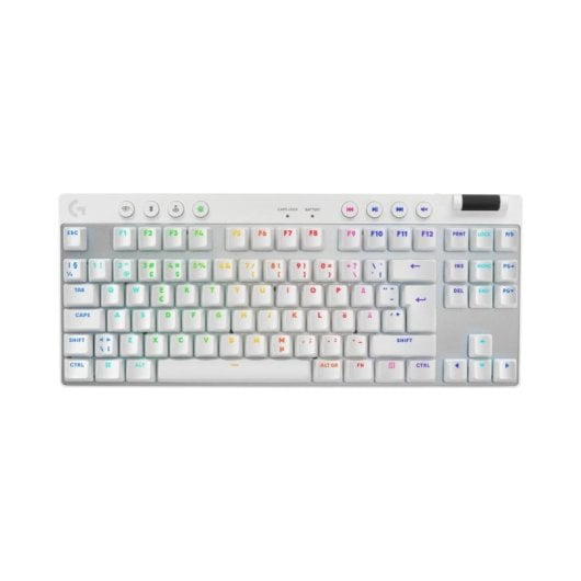 Teclado Logitech G Pro X TKL mecánico inalámbrico QWERTY RGB blanco para gaming