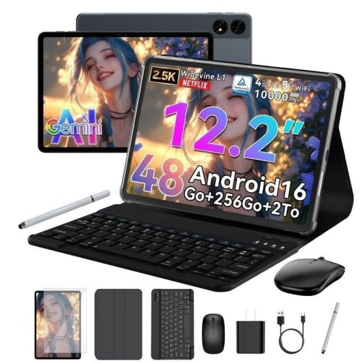 Tablet BESTTAB T60 4G 12,2" 12GB 256GB Cinzento com Teclado e Stylus Pen