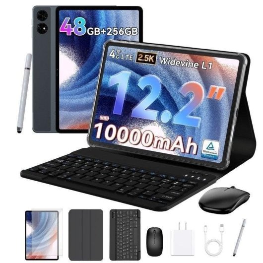 Tablet TABWEE T60 4G 12,2" 12GB 256GB Grigio con Teclado y Stylus Pen