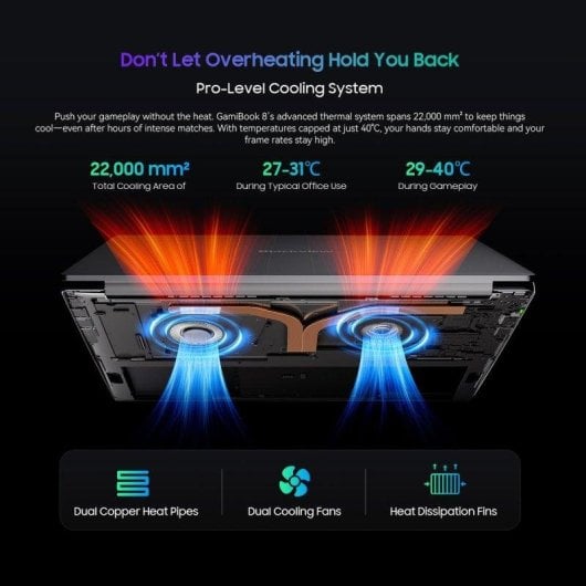 Blackview Gamibook 8 Gaming Laptop 16" AMD Ryzen 7 7735HS 32GB 1TB W11 Pro + Pantalla Portátil Dual