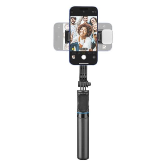 Pau Selfie Cellularline Sparkle Universal Bluetooth Tripé Luz LED Preto