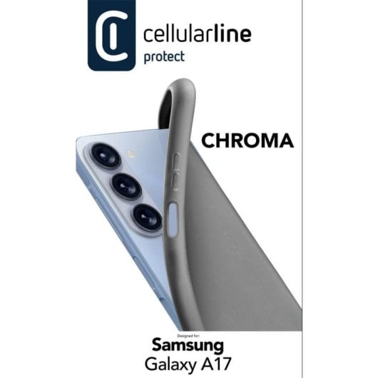 Funda para móvil Cellularline Chroma Cover TPU Negra Interior Microfibra Antirañazos para Samsung Galaxy A17