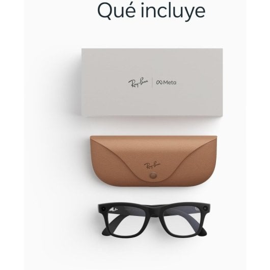 Ray-Ban Meta Wayfarer Gen 2 Gafas Inteligentes 32GB Cámara 12MP Cristal Transparente UV Negro Mate