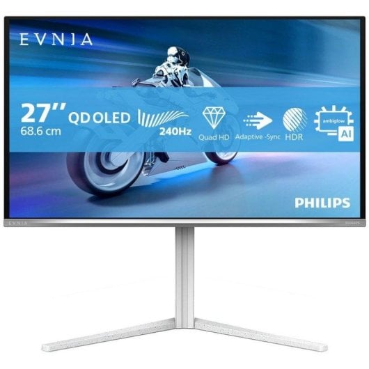 Monitor Philips Evnia 6000 27M2N6501L 26.5" Quad HD 240Hz QD-OLED G-SYNC Bianco 0,03ms