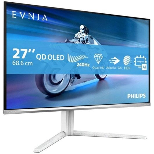 Monitor Philips Evnia 6000 27M2N6501L 26.5" Quad HD 240Hz QD-OLED G-SYNC Bianco 0,03ms