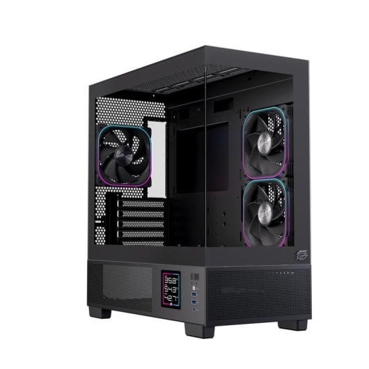 Boîtier Einarex PRISMA SM501D RGB Black micro ATX RGB verre trempé