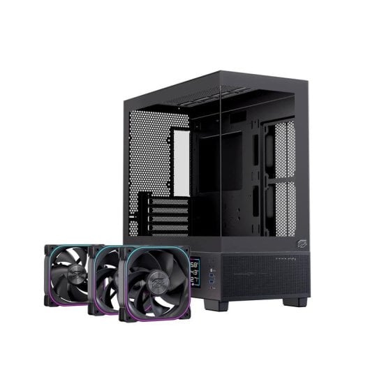 Boîtier Einarex PRISMA SM501D RGB Black micro ATX RGB verre trempé