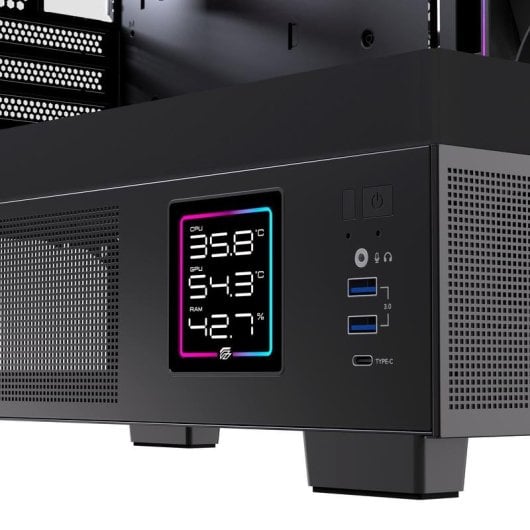Boîtier Einarex PRISMA SM501D RGB Black micro ATX RGB verre trempé