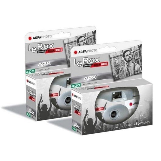 Cámara desechable Agfaphoto LeBox Blanco y Negro 31 mm Pack 2 unidades