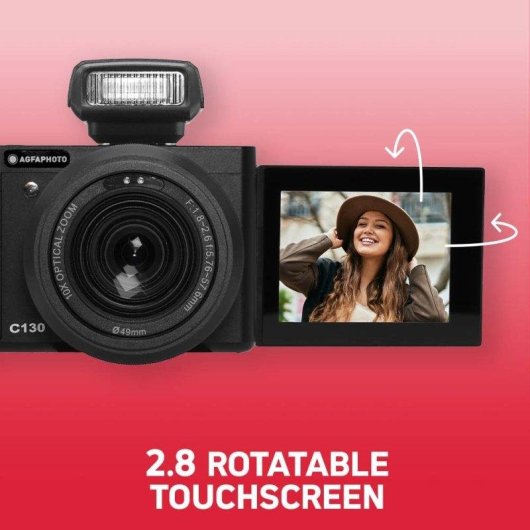 Fotocamera digitale Agfaphoto Realishot C130 16MP Wi-Fi 4K Touch SD 64GB Nero