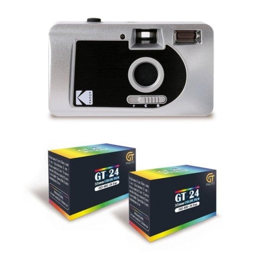 Appareil photo analogique Agfaphoto Kodak S88 motorisé 35 mm Advance automatique 2 pellicules incluses