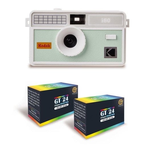 Appareil photo Agfaphoto Kodak I60 Blanc Vert Brote 35mm avec films couleur inclus