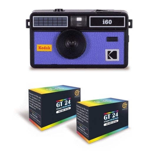 Appareil photo Agfaphoto Kodak I60 35mm Noir Bleu Pack 2 pellicules couleur