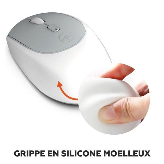 Souris Mobility Lab Pop Gum Bluetooth RF 1600DPI Blanche Clics Silencieux