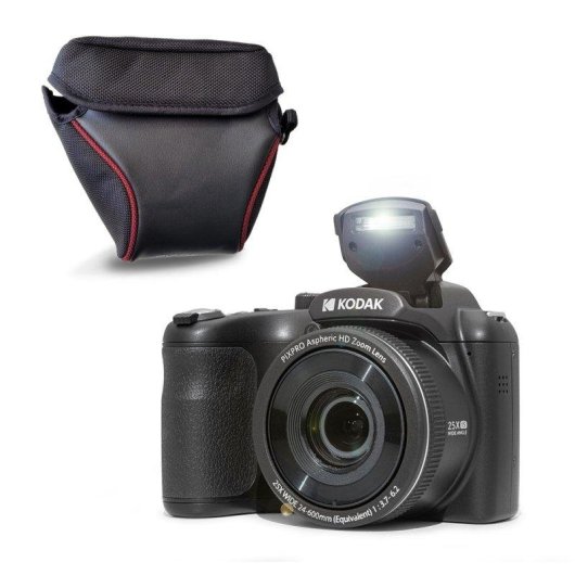 Cámara digital Kodak Pixpro AZ255 Zoom óptico 25x Gran Angular Full HD Funda