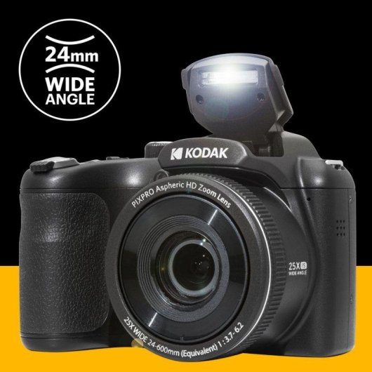 Cámara digital Kodak Pixpro AZ255 Zoom óptico 25x Gran Angular Full HD Funda