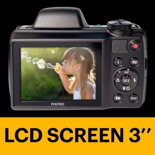 Cámara Kodak Pixpro AZ528 Bridge 16MP Zoom Óptico 52x Wi-Fi Funda Tarjeta 32GB