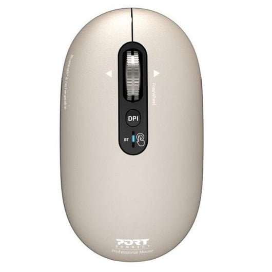 Souris Port Designs PURE MAC Bluetooth 3200DPI Beige Ambidextre Rechargeable Multidispositif