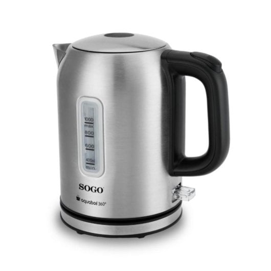 Wasserkocher Sogo KET-SS-7780 1L 2200W Edelstahl kabellos 360° Basis Automatikabschaltung