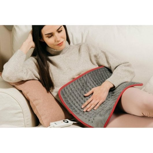 Almohadilla térmica Daga Confort microfibra control electrónico 5 zonas gris y roja