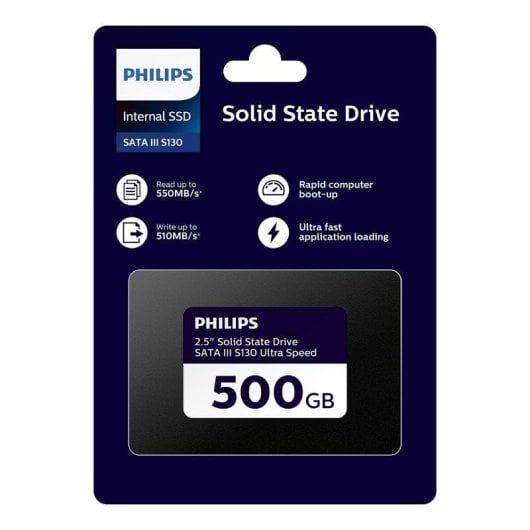 Disco Duro Philips S130 500GB SSD 2.5" 550MB/s AES 256-bit