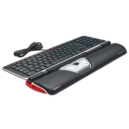 Souris Contour Design RollerMouse Red Filaire USB 2800DPI Noir Rouge Argent Repose-poignets
