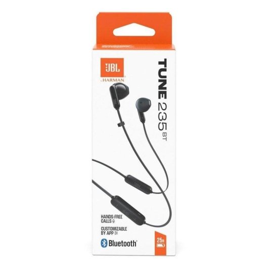 Auriculares JBL Tune 235BT sans fil Bluetooth 5.4 pour appels et musique, IPX4, noir