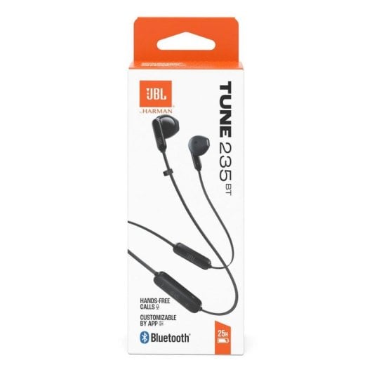 Auricolari JBL Tune 235BT wireless Bluetooth per musica e chiamate, microfono, IPX4, neri