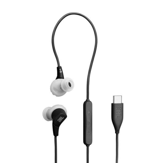 Auriculares JBL Endurance Run 3C con cable USB-C deportivos resistentes al agua y polvo negros