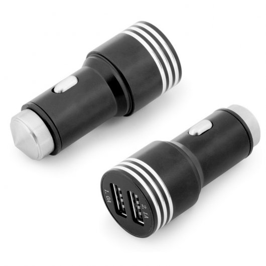 Unotec Cargador de Coche 2X USB 2X2A Negro