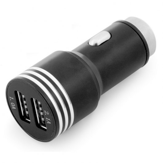 Unotec Cargador de Coche 2X USB 2X2A Negro