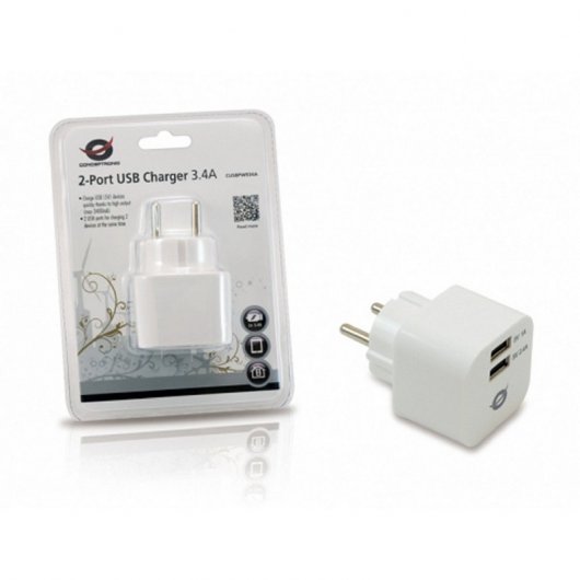 Conceptronic Chargeur USB à 2 ports 3.4 A
