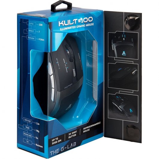 The G-Lab Kult 100 Ratón Gaming 3200DPI Negro