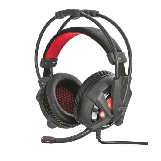Auriculares Trust GXT 353 com fio USB Gaming Iluminação Vibração Preto/Vermelho