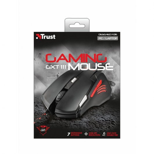 Trust GXT 111 Ratón Gaming 2500DPI Negro