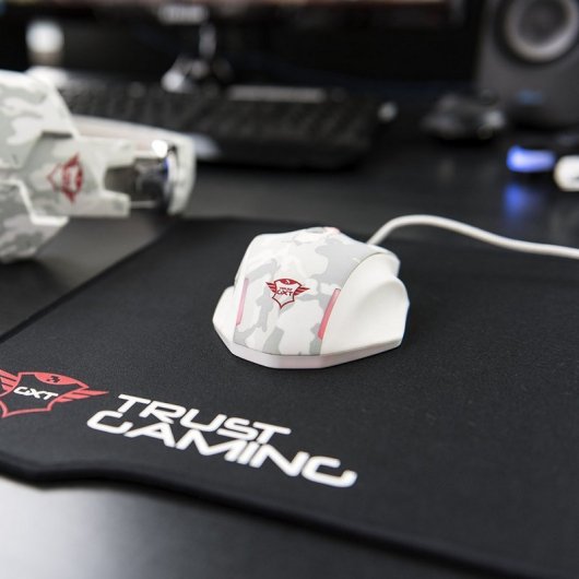 Trust GXT 155W Ratón Gaming 4000DPI Blanco Camuflaje