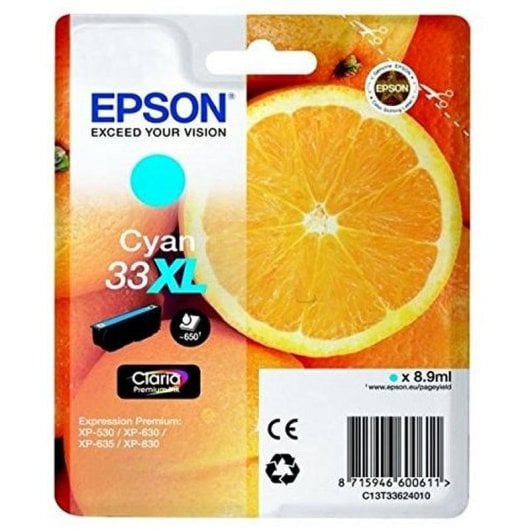 Cartucho de tinta Epson C13T33624010 XL Cyan alta capacidade