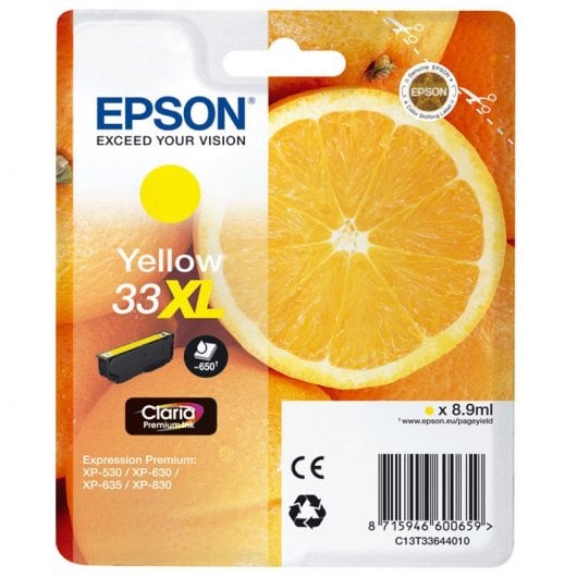 Epson Claria Premium 33 Cartucho de Tinta C13T33644010 XL Amarillo