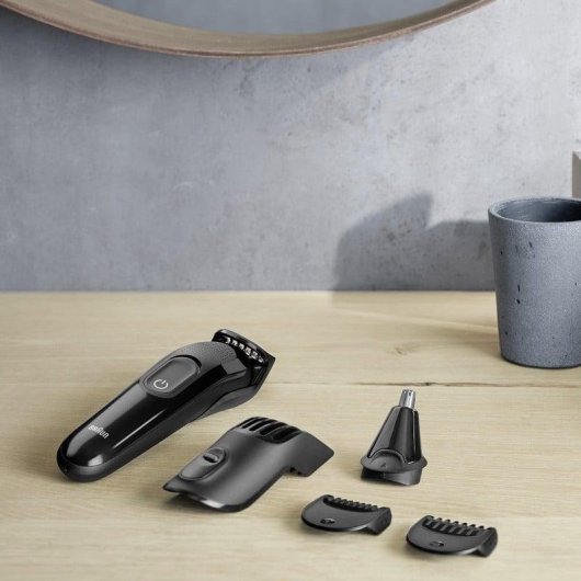 Multigroomer Braun MGK3020 Kabellos 40min Nass und Trocken 13 Einstellungen 4 Aufsteckkämme Schnellladung