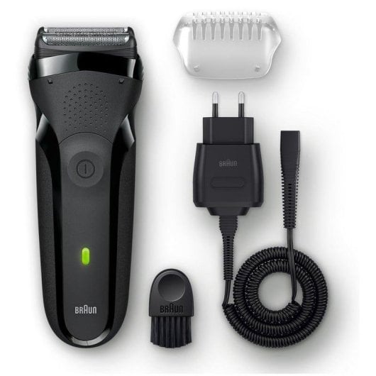 Barbeador Facial Braun Series 3 300s Recarregável 20min A Seco Lâminas Carga Rápida