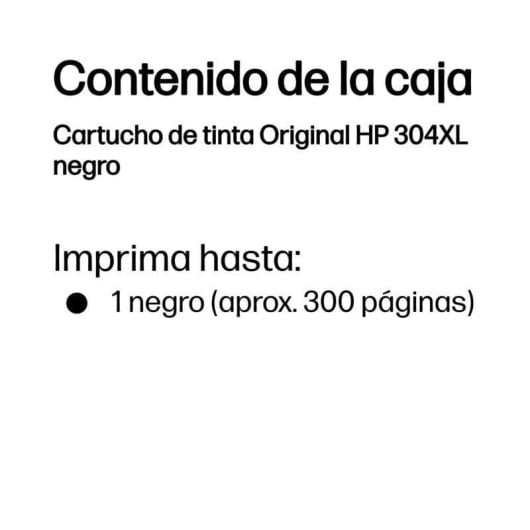 HP 304XL Cartucho Tinta Alta Capacidad Original Negro