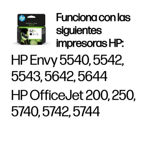 Cartouche d'encre originale HP 62XL Haute Capacité Noir Pigments durables
