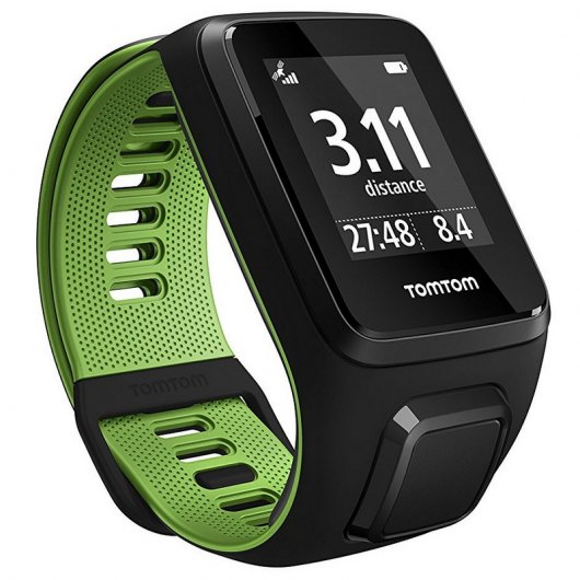 TomTom Runner 3 Cardio Reloj Deportivo Negro/Verde Correa Grande