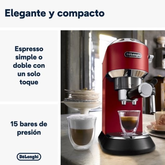 DeLonghi Dedica EC685.R Máquina de Café Expresso Vermelha