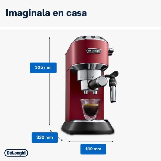 DeLonghi Dedica EC685.R Máquina de Café Expresso Vermelha