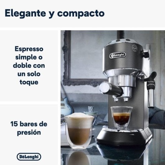 Cafetera Espresso DeLonghi Dedica EC685.BK 1,1L 15 bar acciaio inox controllo automatico